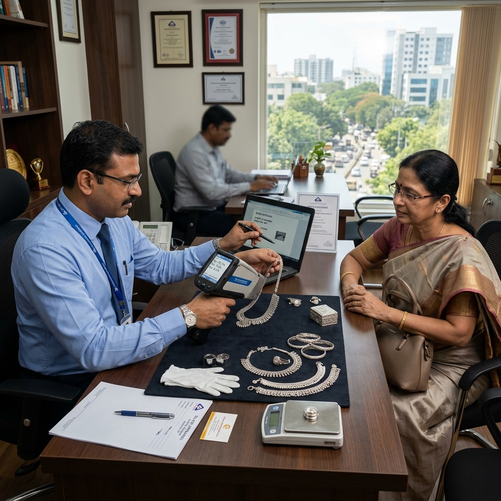 Professional silver valuation and purity assessment at js cash for silver in Chennai